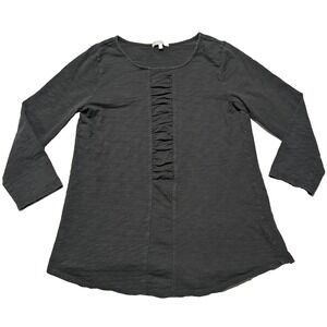 Habitat Clothes To Live In Ruched Shaped Shirt - Women Small Black Boho Tunic